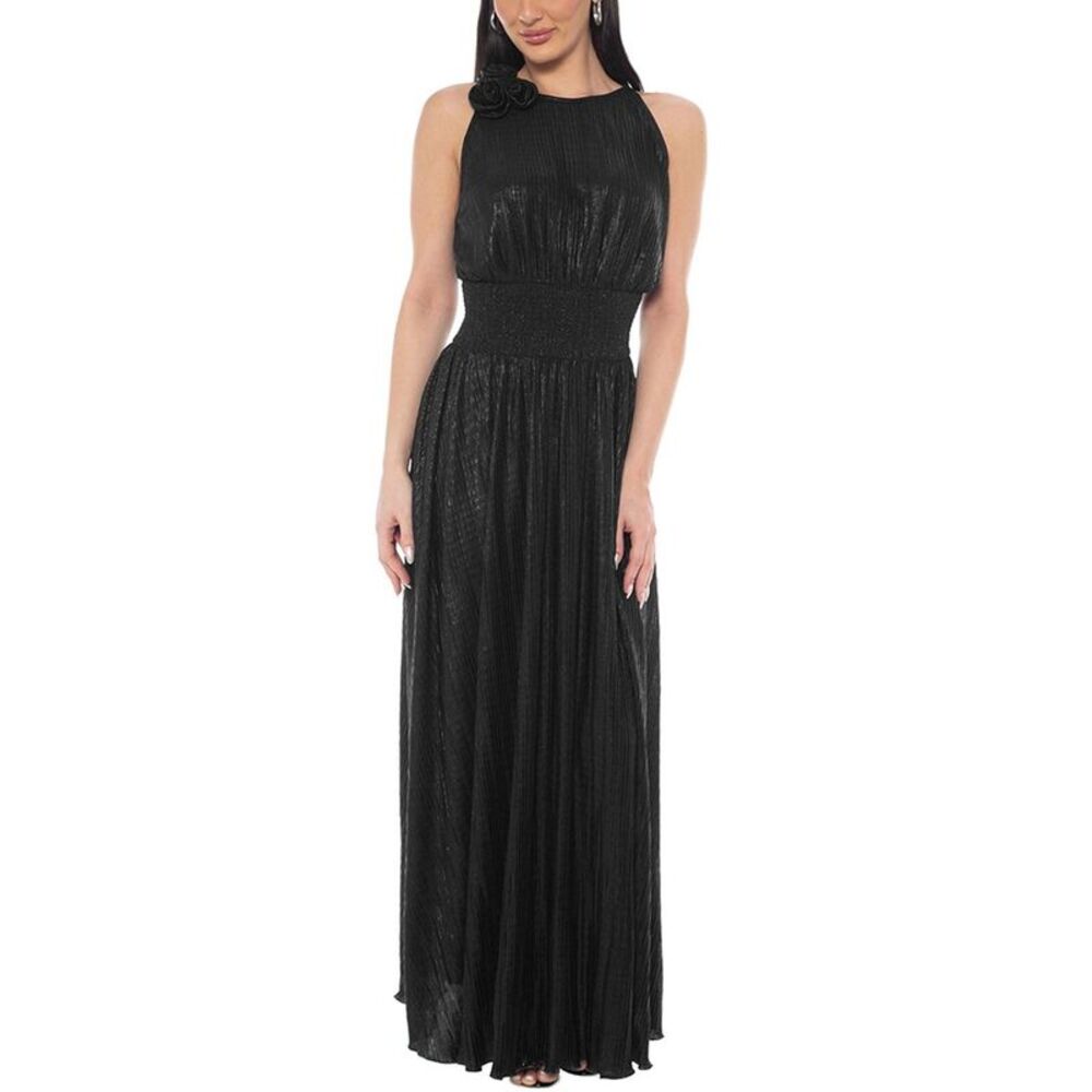 Oleg Cassini Womens Pleated Maxi Dress